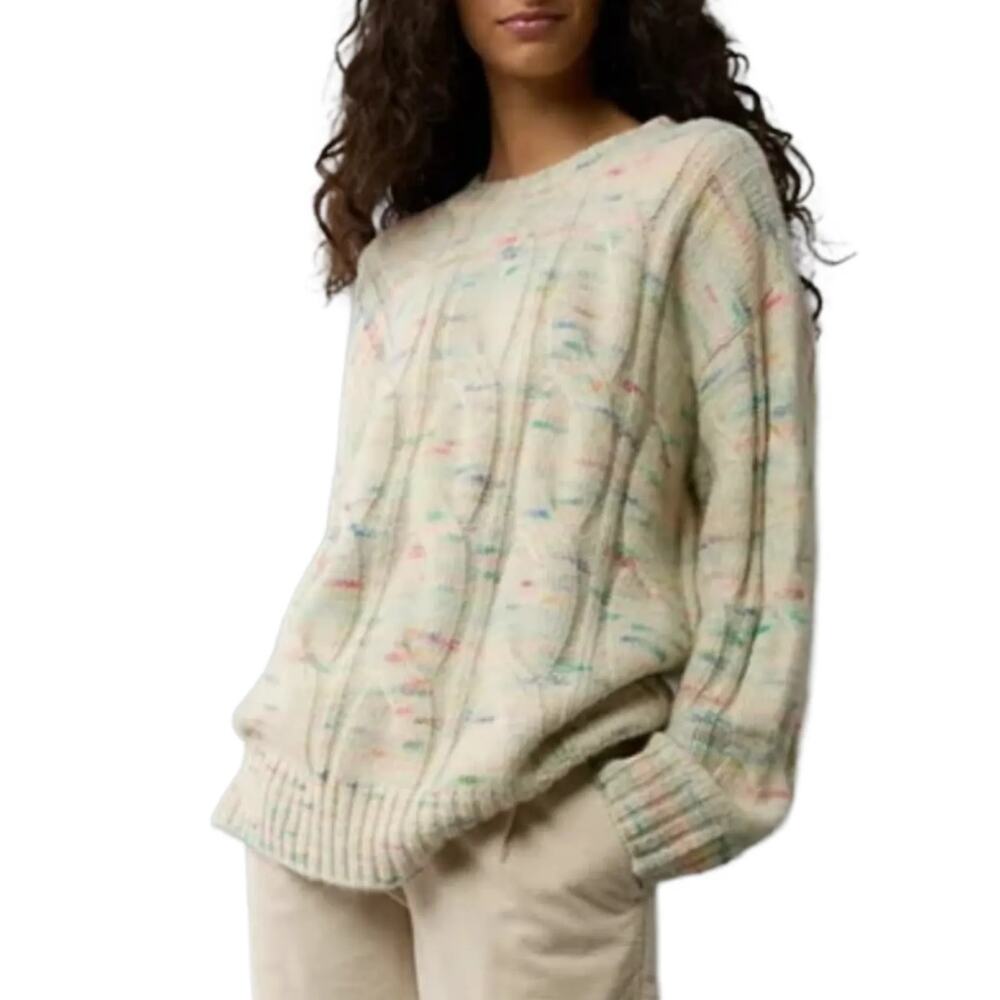 American Eagle | Whoa So Soft Cable Knit Oversized Sweater Rainbow Confetti